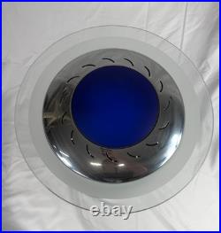 RARE! Vintage Postmodern Memphis Style Spiral Satellite Space Chrome Lamp by H&H