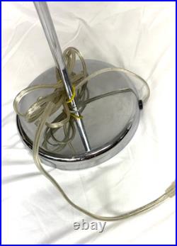 RARE! Vintage Postmodern Memphis Style Spiral Satellite Space Chrome Lamp by H&H