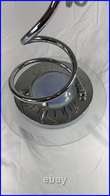 RARE! Vintage Postmodern Memphis Style Spiral Satellite Space Chrome Lamp by H&H