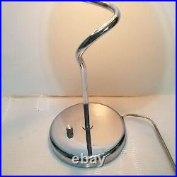 RARE Vintage Postmodern Memphis style Spiral satellite Space Chrome Table Lamp