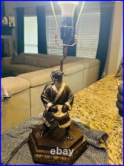 RARE Vintage Table Lamp Monkey Playing A Drum Mint Condition With Shade