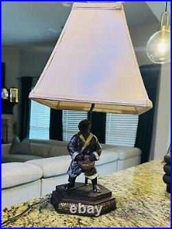 RARE Vintage Table Lamp Monkey Playing A Drum Mint Condition With Shade