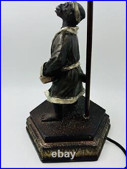 RARE Vintage Table Lamp Monkey Playing A Drum Mint Condition With Shade