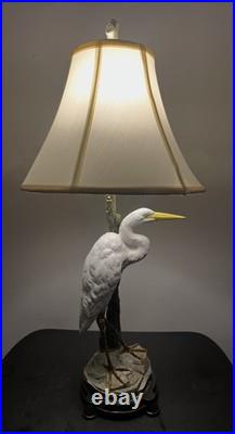RARE Vintage White Great Egret Heron Figural Table Lamp Nature Decor 32inches RARE Vintage White Great Egret Heron Figural Table Lamp Nature Decor 32inches
