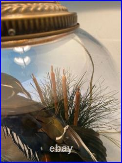 RARE vintage Mallard Duck Lamp withclear glass 3way lighting, lodge cabin cottage