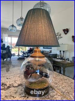 RARE vintage Mallard Duck Lamp withclear glass 3way lighting, lodge cabin cottage