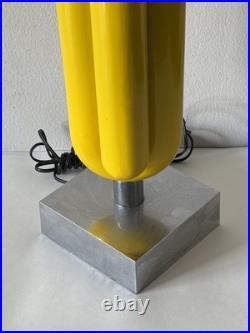 ROBERT SONNEMAN VINTAGE MID CENTURY MODERN TABLE LAMP YELLOW METAL SCULPTURE 60s