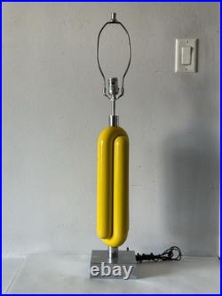 ROBERT SONNEMAN VINTAGE MID CENTURY MODERN TABLE LAMP YELLOW METAL SCULPTURE 60s