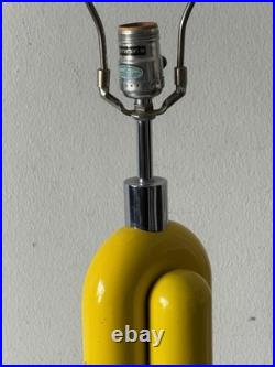 ROBERT SONNEMAN VINTAGE MID CENTURY MODERN TABLE LAMP YELLOW METAL SCULPTURE 60s