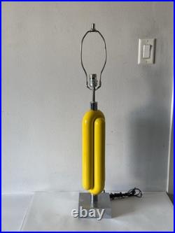 ROBERT SONNEMAN VINTAGE MID CENTURY MODERN TABLE LAMP YELLOW METAL SCULPTURE 60s
