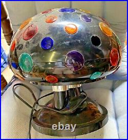 Rabbit Tanaka Spaceship Table Lamp Mushroom Disco, Rotating Light Multi Color