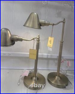 Ralph Lauren Adjustable Classic Vintage Style Desk Table Lamp Antique Brass