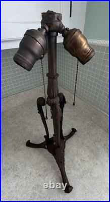 Rare Antique Bronze Table Lamp Spanish Revival Arts Crafts Bradley Hubbard