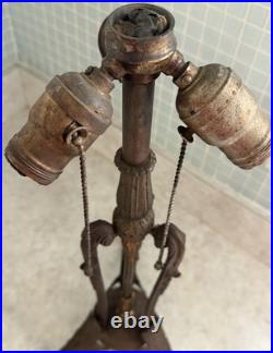 Rare Antique Bronze Table Lamp Spanish Revival Arts Crafts Bradley Hubbard
