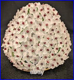 Rare Antique Glass Beaded Flower Lamp Shade