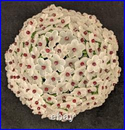 Rare Antique Glass Beaded Flower Lamp Shade
