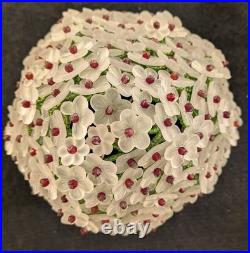 Rare Antique Glass Beaded Flower Lamp Shade Rare Antique Glass Beaded Flower Lamp Shade