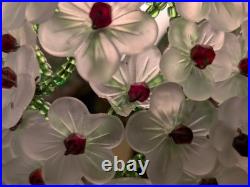 Rare Antique Glass Beaded Flower Lamp Shade Rare Antique Glass Beaded Flower Lamp Shade