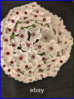 Rare Antique Glass Beaded Flower Lamp Shade