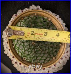 Rare Antique Glass Beaded Flower Lamp Shade