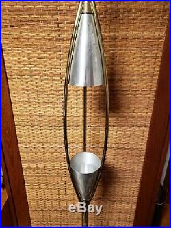 Rare! Atomic MID Century Modern Planter Tension Pole Lamp! Stiffel Vtg 50's MCM