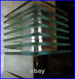 Rare Demeter After Desny Art Deco Modernist Chrome & Glass Table Lamp