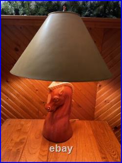 Rare Find Horsehead Brown Table lamp 1950's / Great Condition / NO SHADE