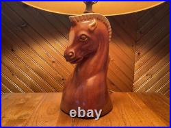 Rare Find Horsehead Brown Table lamp 1950's / Great Condition / NO SHADE