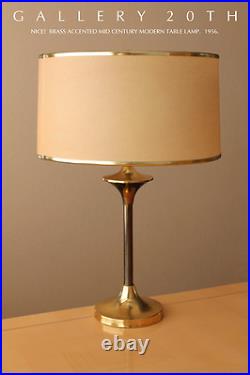 Rare! MCM Brass Table Lamp! Retro Gold Vtg 50's 60's Atomic Light MID Century