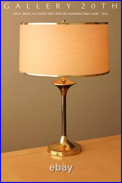 Rare! MCM Brass Table Lamp! Retro Gold Vtg 50's 60's Atomic Light MID Century