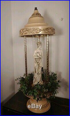 Rare Pair of Vintage Oil Rain Table Lamp 32 Creators Inc Greek Goddesses