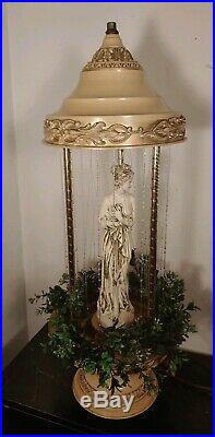 Rare Pair of Vintage Oil Rain Table Lamp 32 Creators Inc Greek Goddesses