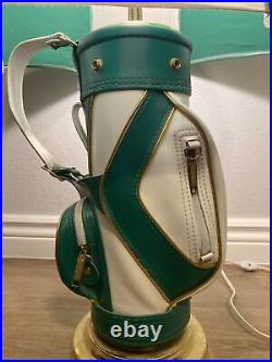 Rare Vintage 1970's White Green MacGregor Golf Club Bag Table Lamp