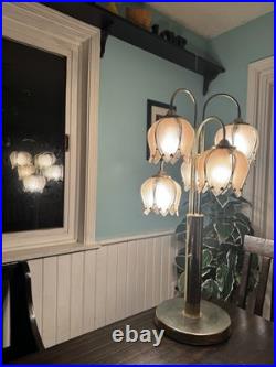 Rare Vintage 5 Arm Tulip Table Lamp Rare Vintage 5 Arm Tulip Table Lamp