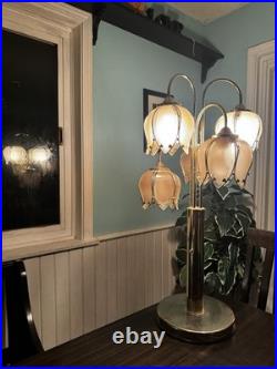Rare Vintage 5 Arm Tulip Table Lamp