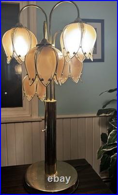 Rare Vintage 5 Arm Tulip Table Lamp