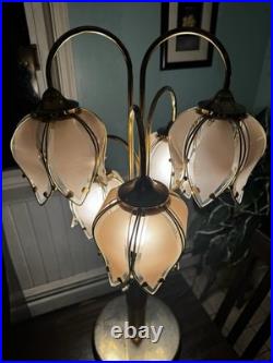 Rare Vintage 5 Arm Tulip Table Lamp