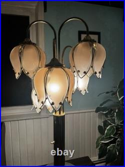 Rare Vintage 5 Arm Tulip Table Lamp