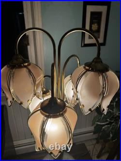 Rare Vintage 5 Arm Tulip Table Lamp Rare Vintage 5 Arm Tulip Table Lamp