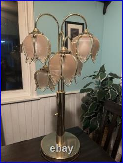 Rare Vintage 5 Arm Tulip Table Lamp
