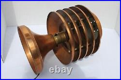 Rare Vintage Art Deco Lamp Coulter Louvered Copper Canada Machine Age Modernism