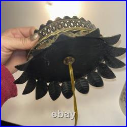 Rare Vintage John Richard Table Lamp Accent Antique Glass With Gold Paint