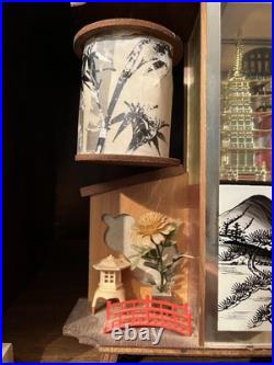 Rare Vintage MCM Japanese Geisha Diorama Table Lamp Light Kitsch