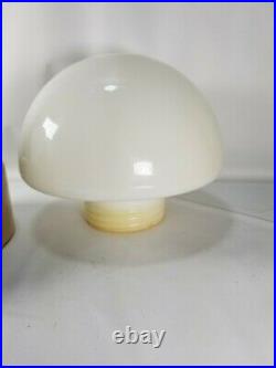Rare Vintage Thick, Heavy, White Milk Glass Mushroom Table Lamp/Wall Mountable