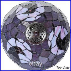 Raven on Tree Branch Tiffany Style Stained Glass Table Lamp 12Wx20H