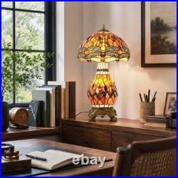 Retro Dragonfly Big Mother Glass Desk Lamp, 12''tiffany Style, Both Can Emit Light