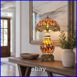Retro Dragonfly Big Mother Glass Desk Lamp, 12''tiffany Style, Both Can Emit Light
