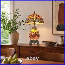 Retro Dragonfly Big Mother Glass Desk Lamp, 12''tiffany Style, Both Can Emit Light