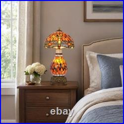 Retro Dragonfly Big Mother Glass Desk Lamp, 12''tiffany Style, Both Can Emit Light