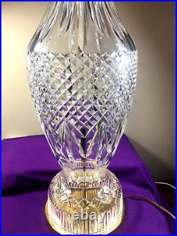 Retro Estate Vintage Massive 36 Waterford Crystal Signed Table Lamp